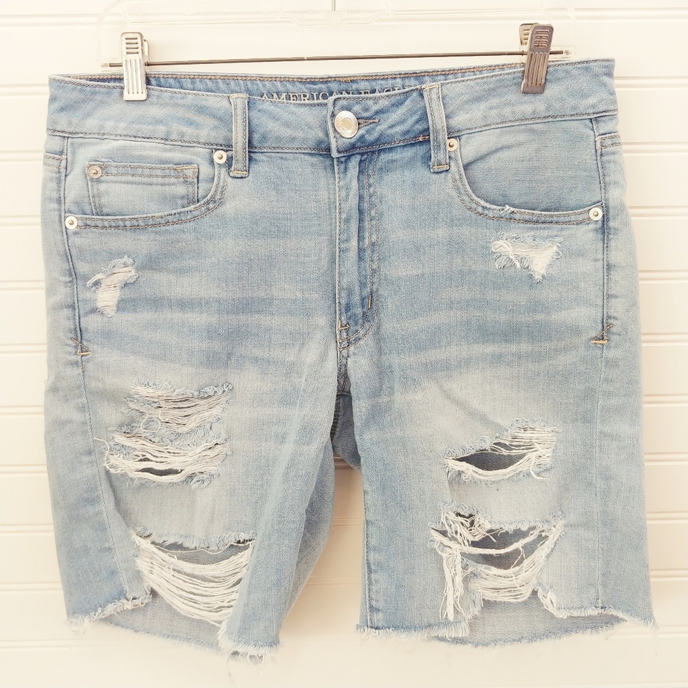 American Eagle Distressed Tomgirl Bermuda Shorts